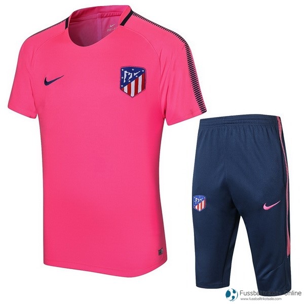 Atletico Madrid Trikot Trainingsshirt Komplett Set 2017-18 Pink Fussballtrikots Günstig